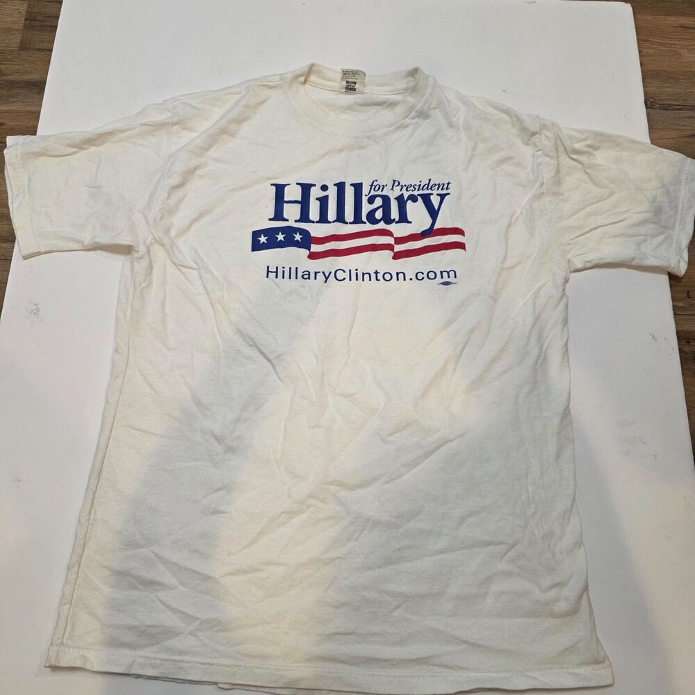 Vintage 2008 Hillary Clinton For President T Shirt XL Union Made USA Political